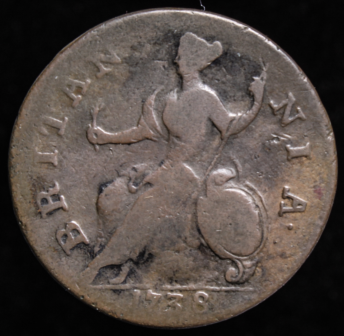 1738 GEORGIVS II REX. Colonial Half-Penny at PristineAuction.com 1738 GEORGIVS II REX. Colonial Half-Penny at PristineAuction.com