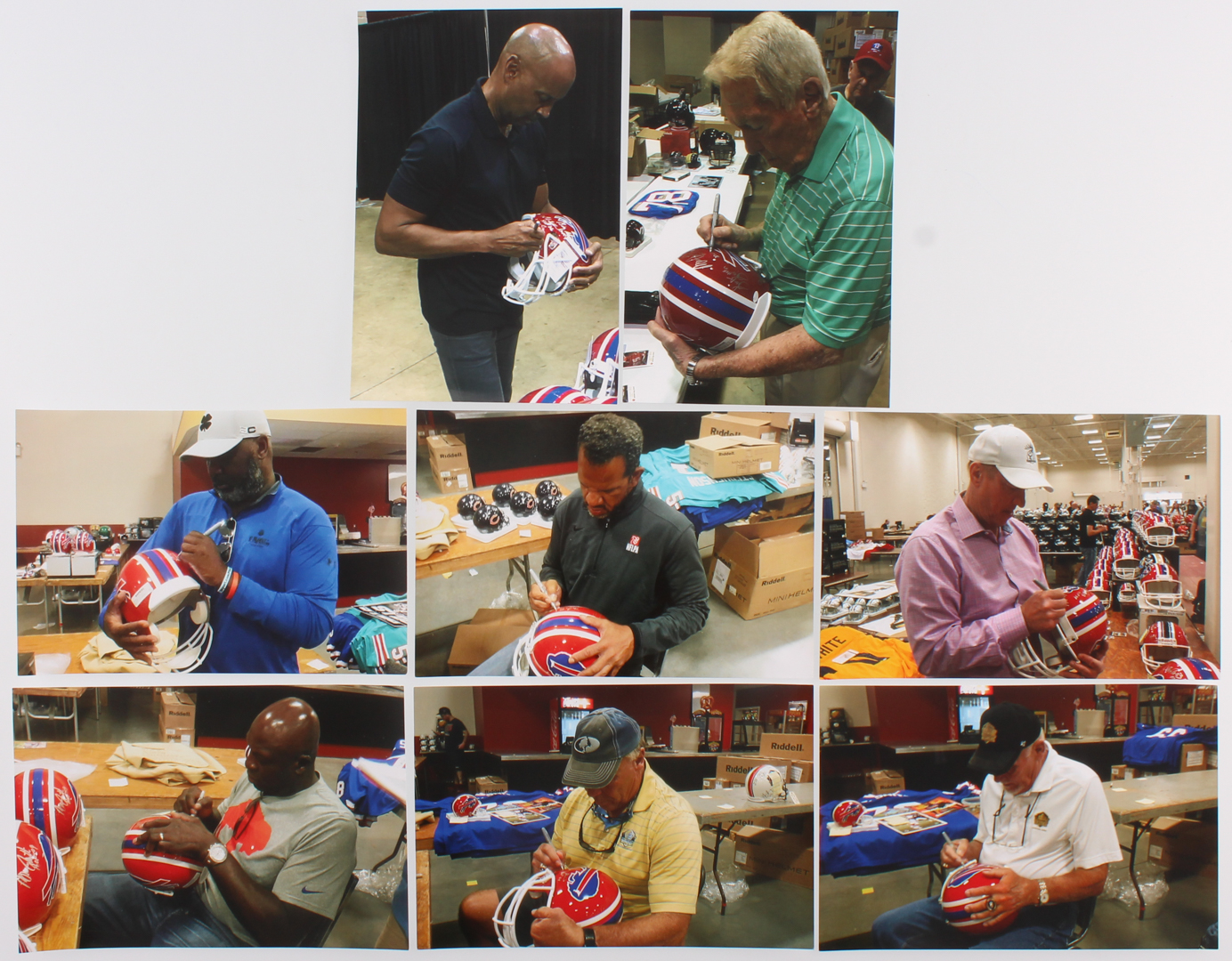 Bills Full Size Helmet Signed and inscribed by (8) with Jim Kelly, Thurman Thomas, Marv Levy, James Lofton (JSA COA & Denver Autographs COA) at PristineAuction.com Bills Full Size Helmet Signed and inscribed by (8) with Jim Kelly, Thurman Thomas, Marv Levy, James Lofton (JSA COA & Denver Autographs COA) at PristineAuction.com