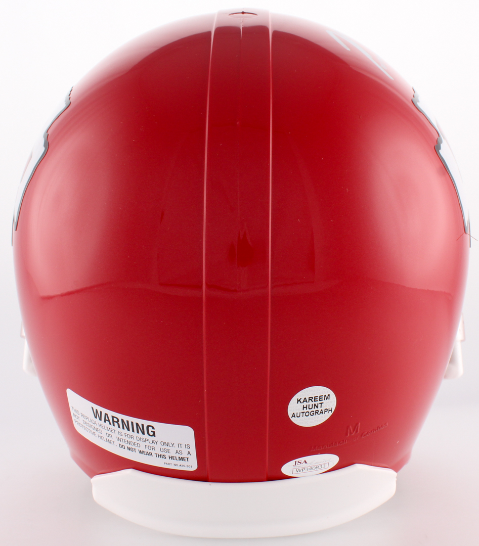 Kareem Hunt Signed Chiefs Full-Size Speed Helmet (Hunt Hologram, JSA COA & Denver Autographs COA) at PristineAuction.com Kareem Hunt Signed Chiefs Full-Size Speed Helmet (Hunt Hologram, JSA COA & Denver Autographs COA) at PristineAuction.com