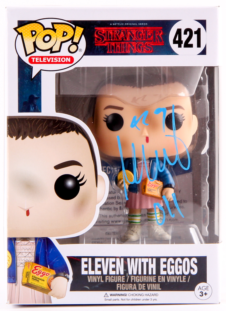 Millie Bobby Brown Signed Stranger Things "Eleven with Eggos" Funko Pop Figure Inscribed "011" (Beckett COA) at PristineAuction.com Millie Bobby Brown Signed Stranger Things "Eleven with Eggos" Funko Pop Figure Inscribed "011" (Beckett COA) at PristineAuction.com