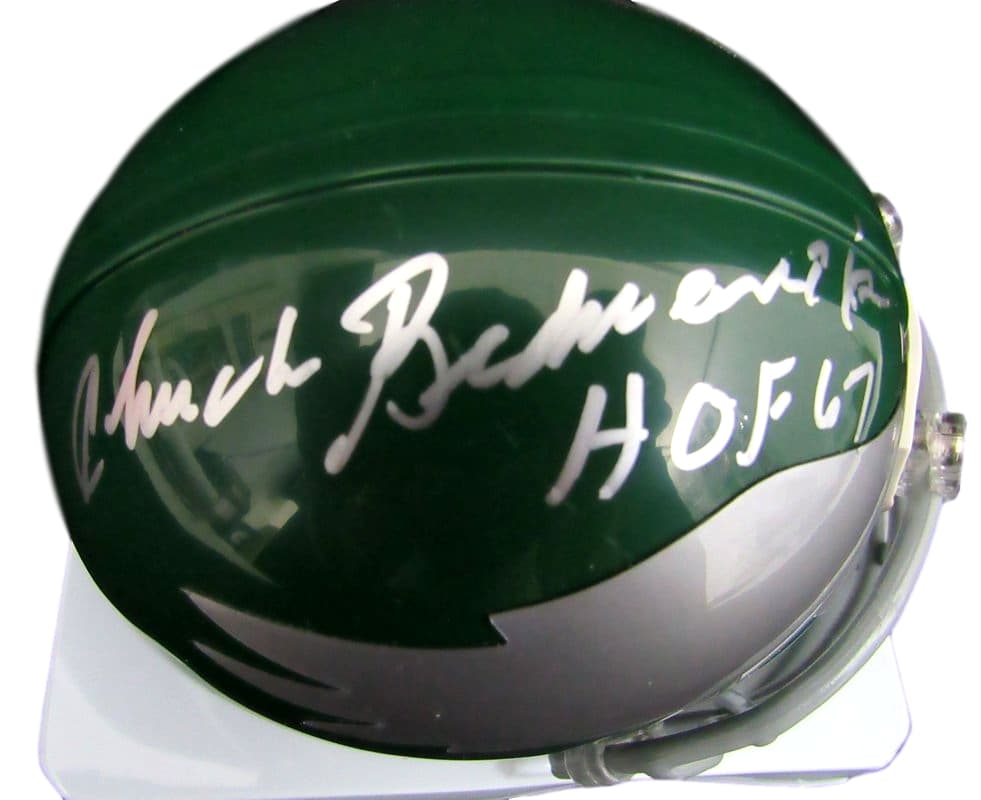 Chuck Bednarik Signed Eagles Mini Helmet (Fanatics Hologram) at PristineAuction.com Chuck Bednarik Signed Eagles Mini Helmet (Fanatics Hologram) at PristineAuction.com