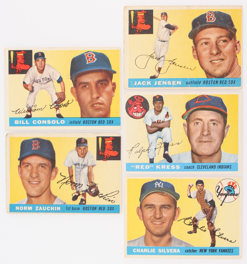 Lot of (23) 1955 Topps Baseball Cards with #200 Jackie Jensen, #168 Duane Pillette, #207 Billy Consolo, #176 Norm Zauchin RC, #151 Ralph Kress CO at PristineAuction.com Lot of (23) 1955 Topps Baseball Cards with #200 Jackie Jensen, #168 Duane Pillette, #207 Billy Consolo, #176 Norm Zauchin RC, #151 Ralph Kress CO at PristineAuction.com