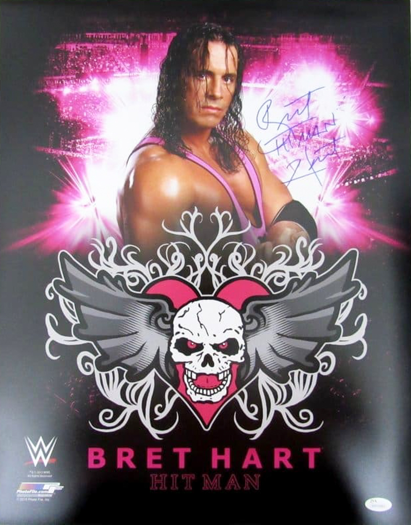 Bret "Hitman" Hart Signed WWE 16x20 Photo (JSA COA) at PristineAuction.com Bret "Hitman" Hart Signed WWE 16x20 Photo (JSA COA) at PristineAuction.com