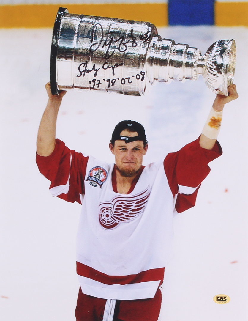 Darren McCarty Signed Red Wings 11x14 Photo Inscribed "Stanley Cup '97 '98 '02 '08" (CAS COA) at PristineAuction.com Darren McCarty Signed Red Wings 11x14 Photo Inscribed "Stanley Cup '97 '98 '02 '08" (CAS COA) at PristineAuction.com