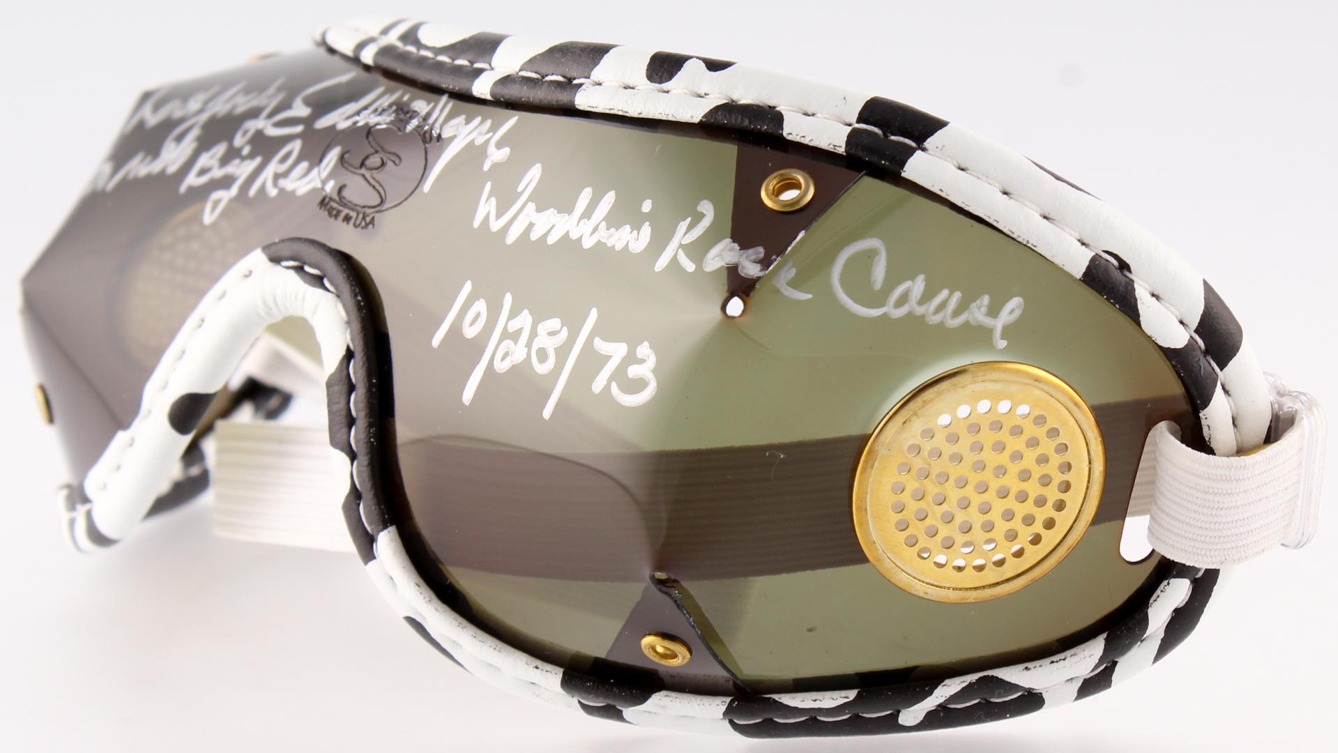 Eddie Maple Signed Jockey Goggles Inscribed "Last Jockey to Ride Big Red" & "Woodbine Race Course 10/28/73" (MAB Hologram) at PristineAuction.com Eddie Maple Signed Jockey Goggles Inscribed "Last Jockey to Ride Big Red" & "Woodbine Race Course 10/28/73" (MAB Hologram) at PristineAuction.com