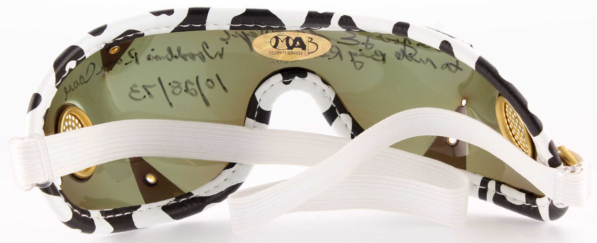 Eddie Maple Signed Jockey Goggles Inscribed "Last Jockey to Ride Big Red" & "Woodbine Race Course 10/28/73" (MAB Hologram) at PristineAuction.com Eddie Maple Signed Jockey Goggles Inscribed "Last Jockey to Ride Big Red" & "Woodbine Race Course 10/28/73" (MAB Hologram) at PristineAuction.com