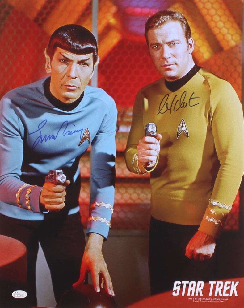 William Shatner & Leonard Nimoy Signed Star Trek 16x20 Photo (JSA COA ...