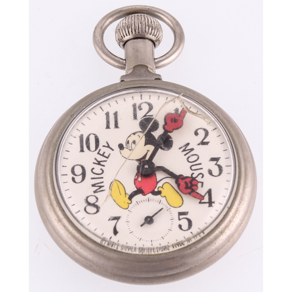 Vintage Disney Mickey Mouse Pocket Watch Pristine Auction