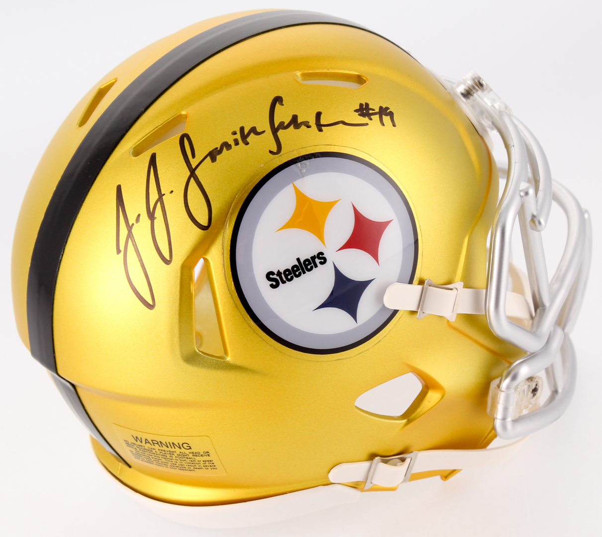 JuJu Smith-Schuster Signed Steelers Blaze Speed Mini-Helmet (TSE COA) at PristineAuction.com JuJu Smith-Schuster Signed Steelers Blaze Speed Mini-Helmet (TSE COA) at PristineAuction.com