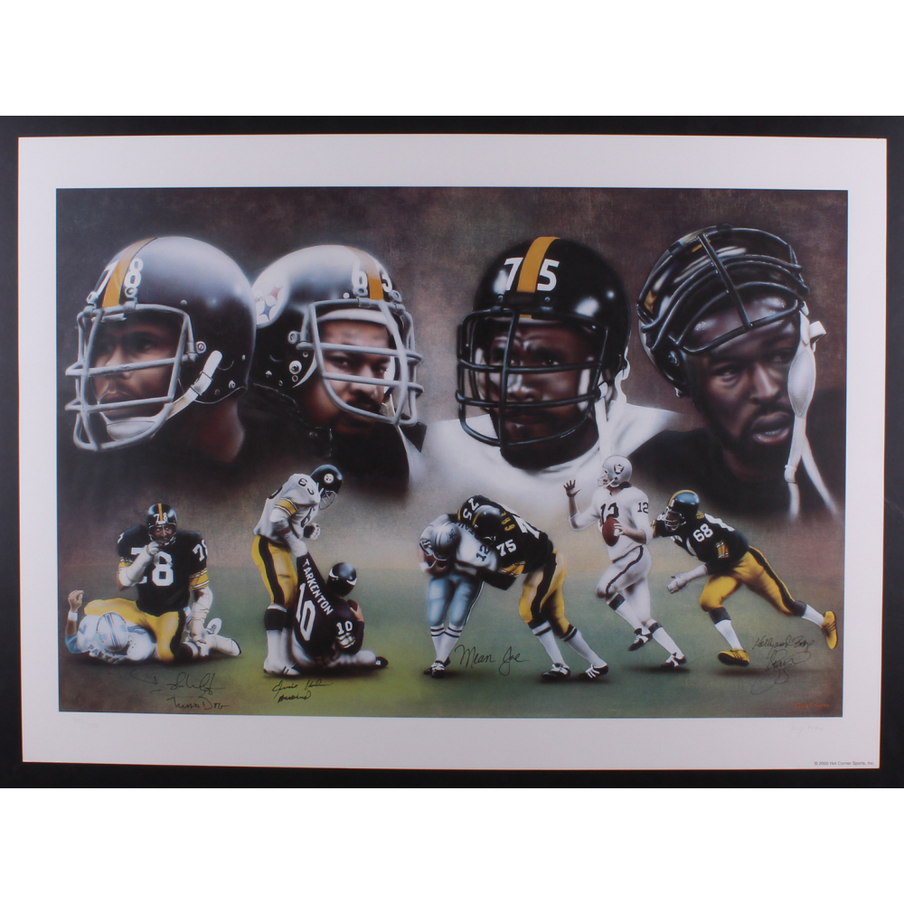 Steelers Steel Curtain Le 24x33 Lithograph Signed By 4 With