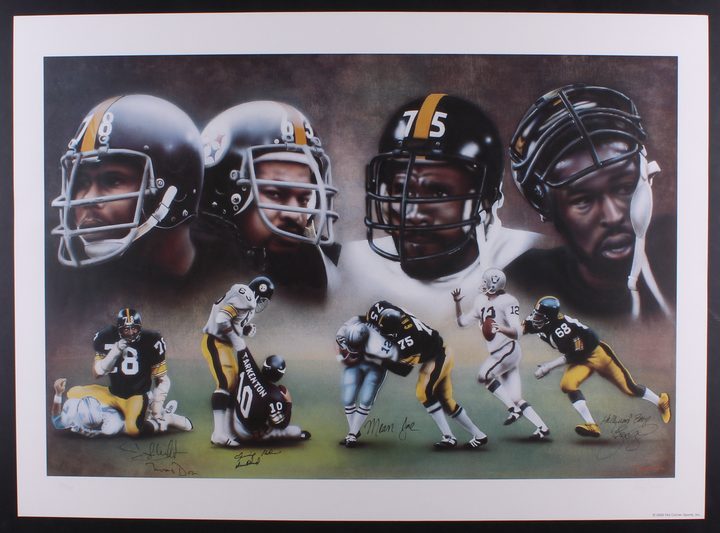 Steelers "Steel Curtain" LE 24x33 Lithograph Signed by (4) with Joe Greene, Dwight White, Ernie Holmes & L. C. Greenwood with Inscriptions (JSA LOA) at PristineAuction.com Steelers "Steel Curtain" LE 24x33 Lithograph Signed by (4) with Joe Greene, Dwight White, Ernie Holmes & L. C. Greenwood with Inscriptions (JSA LOA) at PristineAuction.com