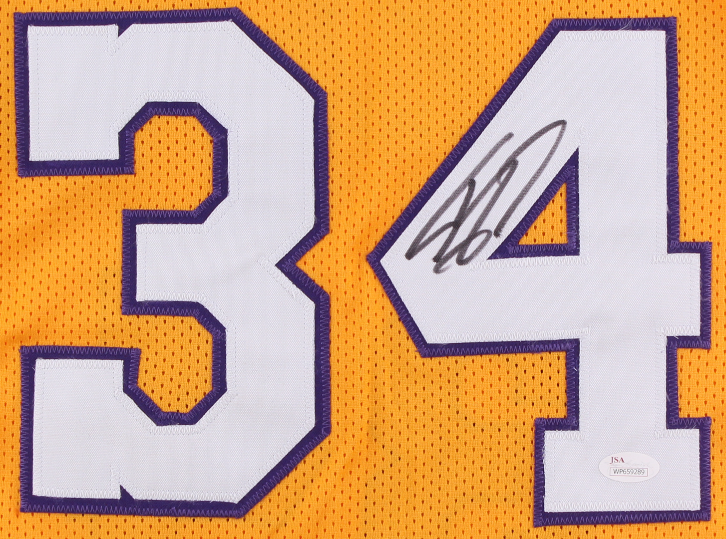 Shaquille O'Neal Signed Lakers Jersey (JSA COA) at PristineAuction.com Shaquille O'Neal Signed Lakers Jersey (JSA COA) at PristineAuction.com