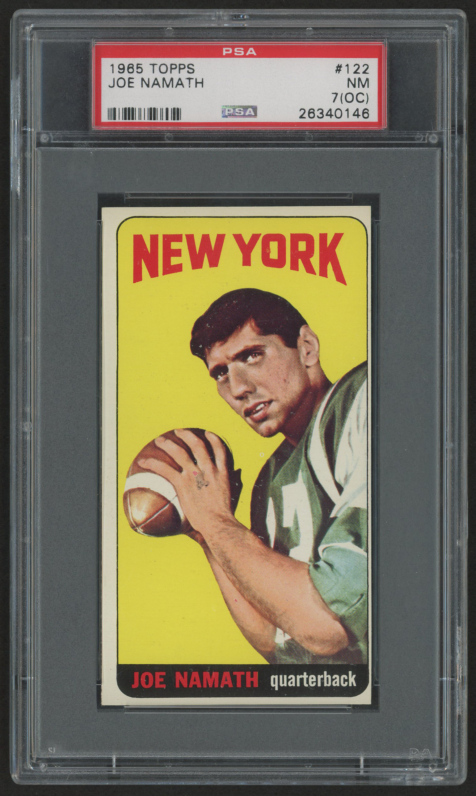 1965 Topps #122 Joe Namath RC (PSA 7) (OC) at PristineAuction.com 1965 Topps #122 Joe Namath RC (PSA 7) (OC) at PristineAuction.com