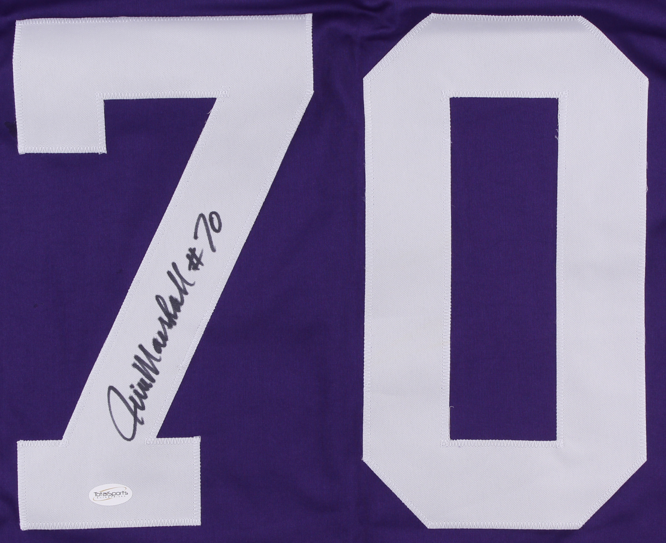 Jim Marshall Signed Vikings Throwback Jersey (TSE COA) at PristineAuction.com Jim Marshall Signed Vikings Throwback Jersey (TSE COA) at PristineAuction.com