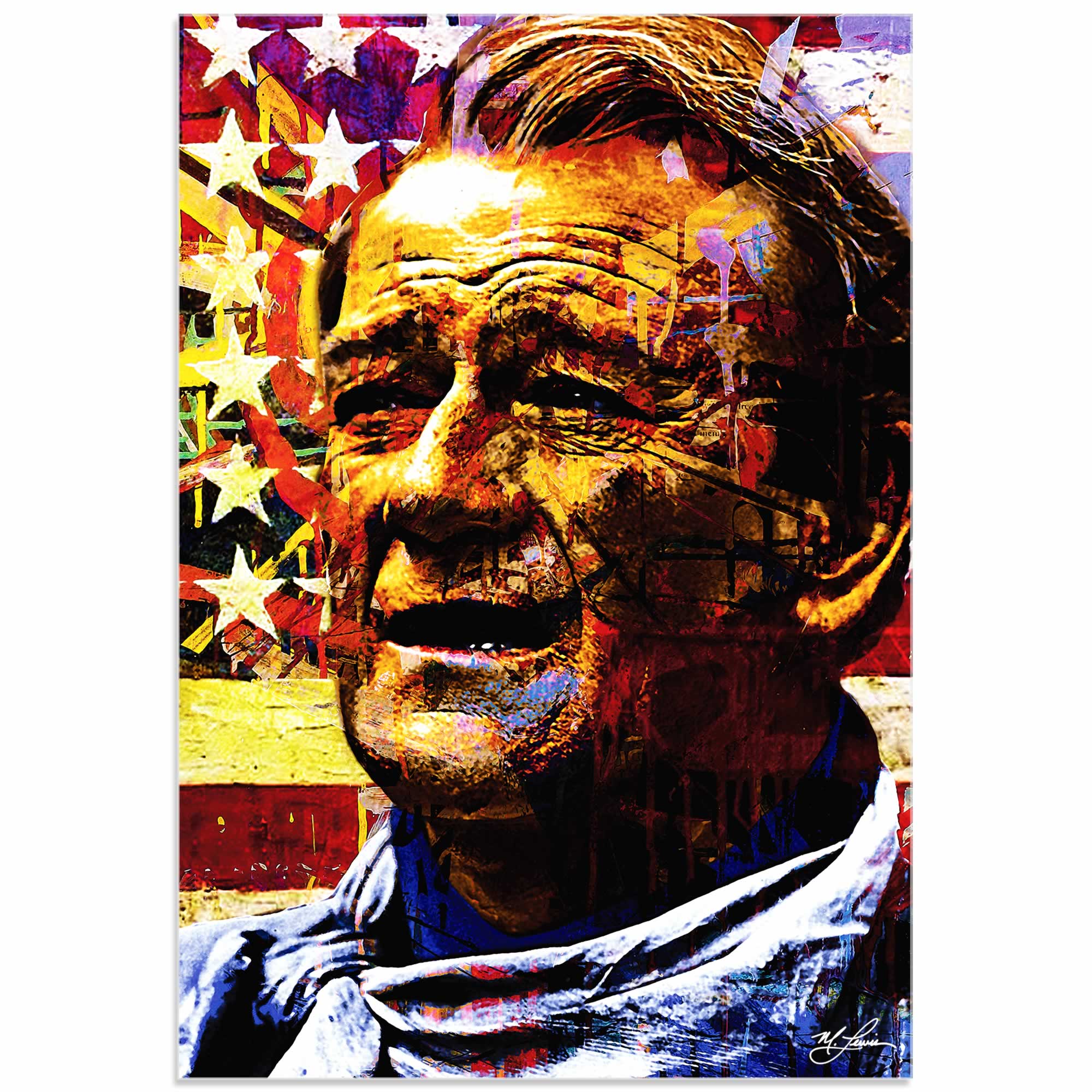 "John Wayne Faded Glory" 22x32 Contemporary Cowboy Pop Art, Ltd. Ed. Giclee on Glossy Acrylic by Mark Lewis at PristineAuction.com "John Wayne Faded Glory" 22x32 Contemporary Cowboy Pop Art, Ltd. Ed. Giclee on Glossy Acrylic by Mark Lewis at PristineAuction.com