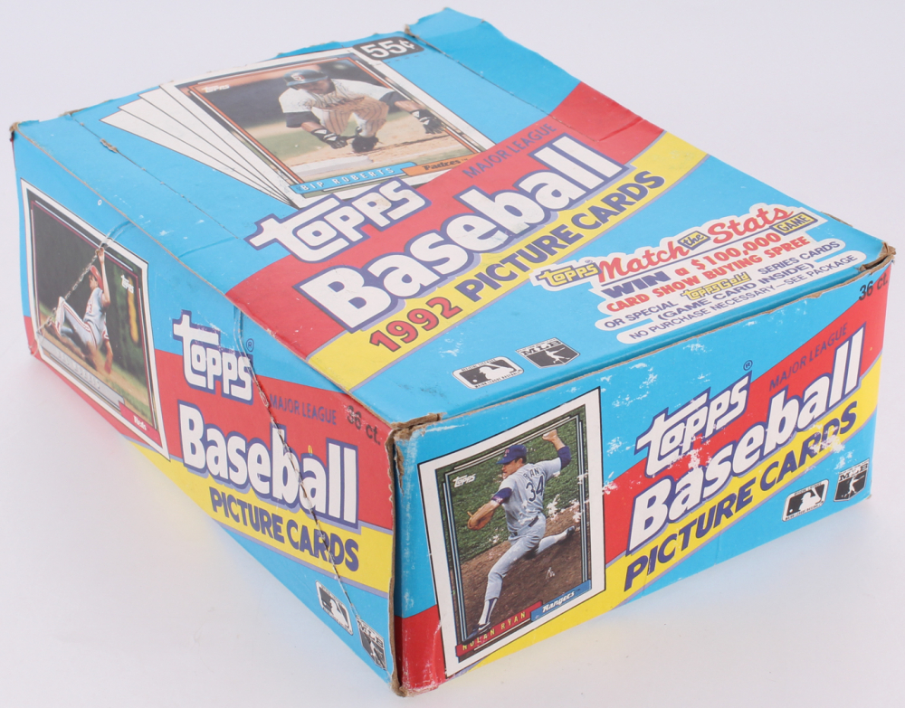 1992 Topps Baseball Box Of 36 Wax Packs Pristine Auction 1992 Topps Baseball Box Of 36 Wax Packs Pristine Auction