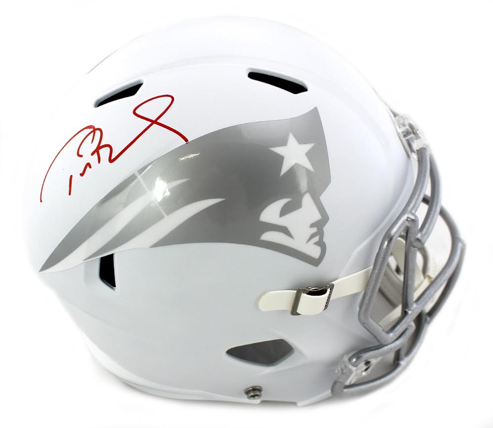 Tom Brady Signed Patriots Custom Matte White ICE Full-Size Speed Helmet (Tristar Hologram) at PristineAuction.com Tom Brady Signed Patriots Custom Matte White ICE Full-Size Speed Helmet (Tristar Hologram) at PristineAuction.com