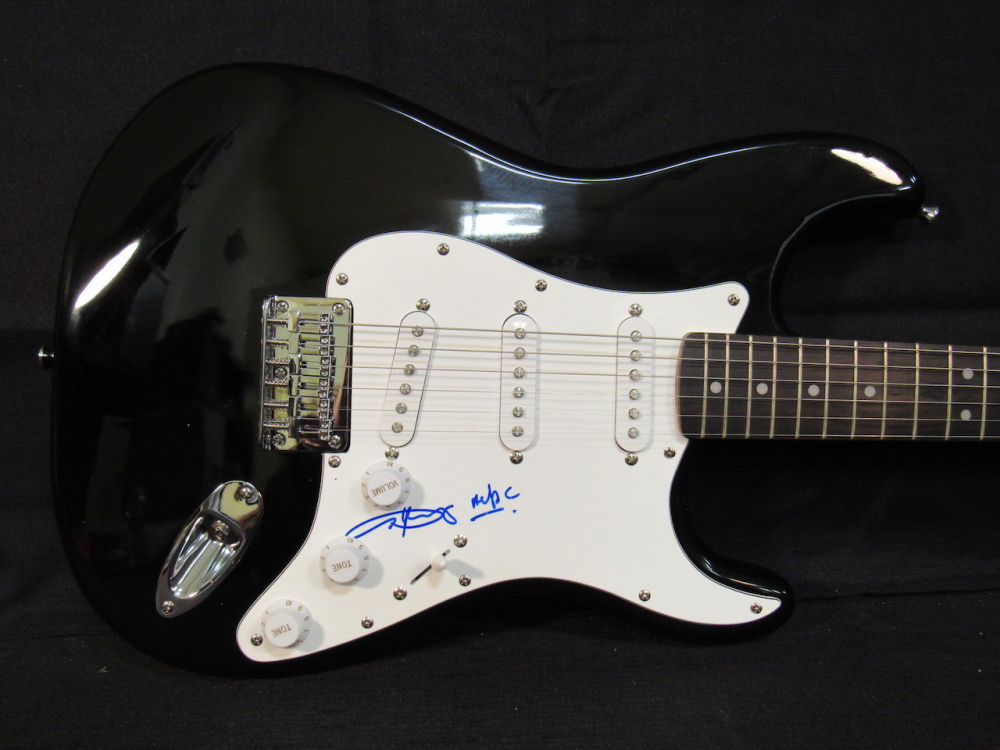 Angus Young Signed Fender Squier Bullet Strat Electric Guitar Inscribed ...