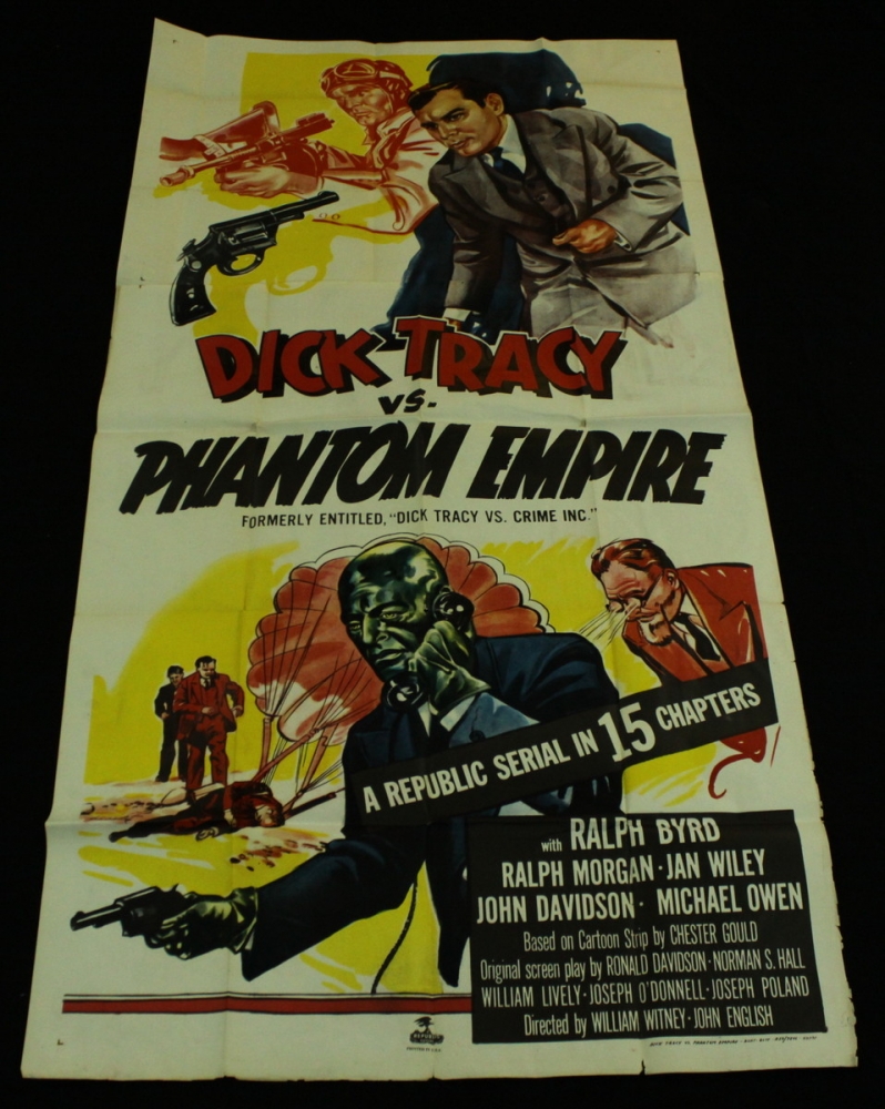 Original Vintage 1950's Dick Tracy vs. Phanton Empire 40x80 Movie ...