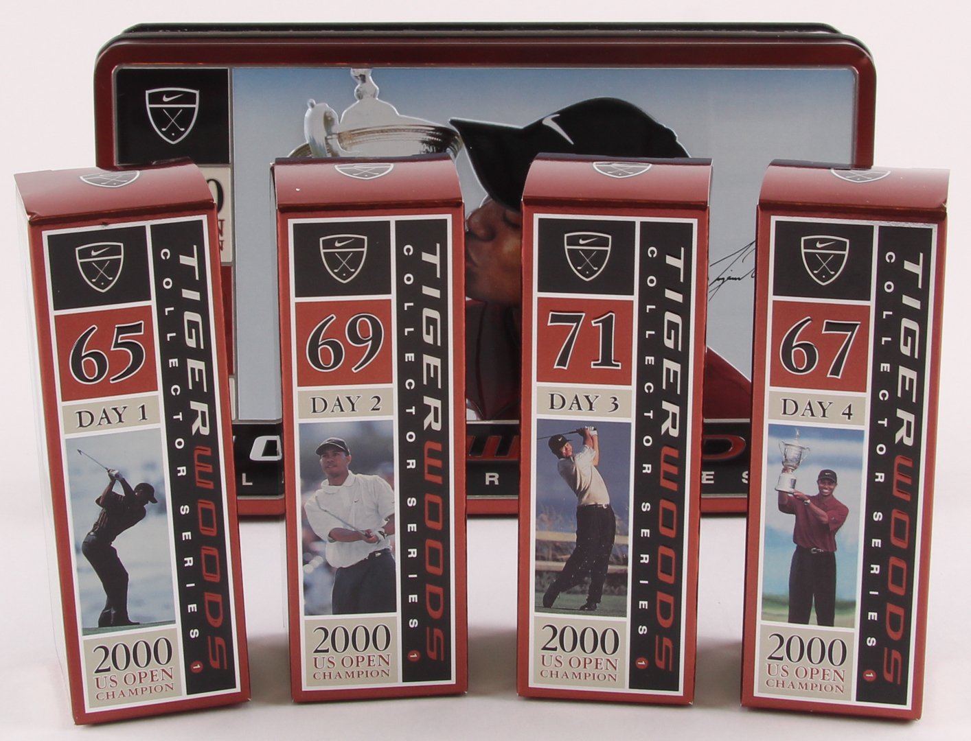 Tiger Woods 2000 U.S. Open Champion 12 Under Collector Series Golf Balls & Tin at PristineAuction.com Tiger Woods 2000 U.S. Open Champion 12 Under Collector Series Golf Balls & Tin at PristineAuction.com