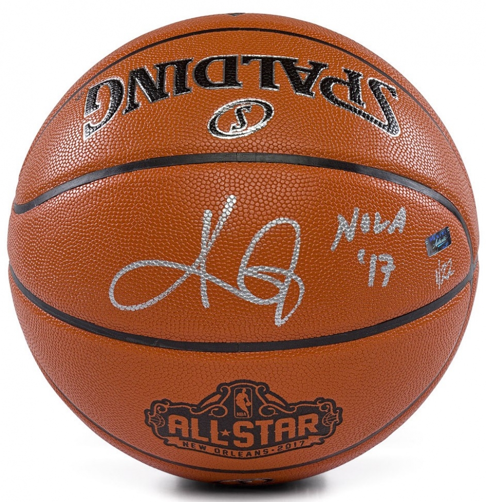 Kyrie Irving Signed LE 2017 NBA All-Star Game Basketball Inscribed "NOLA '17" (Panini COA) at PristineAuction.com Kyrie Irving Signed LE 2017 NBA All-Star Game Basketball Inscribed "NOLA '17" (Panini COA) at PristineAuction.com