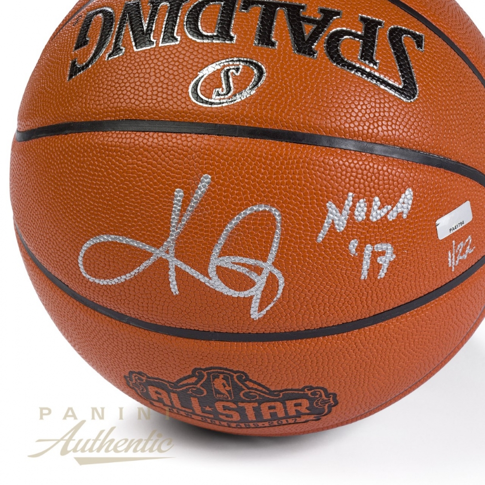 Kyrie Irving Signed LE 2017 NBA All-Star Game Basketball Inscribed "NOLA '17" (Panini COA) at PristineAuction.com Kyrie Irving Signed LE 2017 NBA All-Star Game Basketball Inscribed "NOLA '17" (Panini COA) at PristineAuction.com