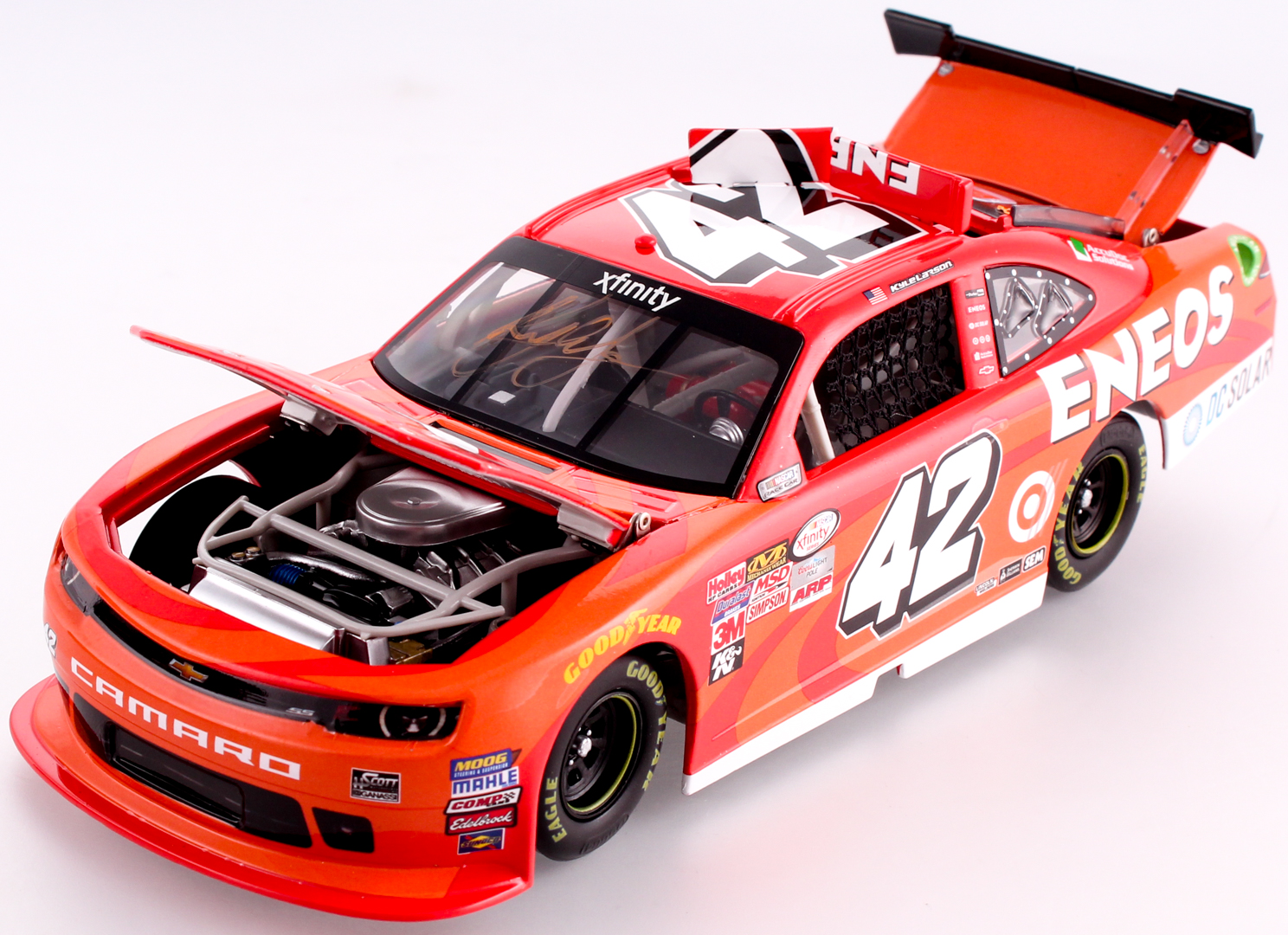 Kyle Larson Signed NASCAR #42 ENEOS 2015 Camero 1:24 Limited Edition Premium Action Die Cast Car (PA COA) at PristineAuction.com Kyle Larson Signed NASCAR #42 ENEOS 2015 Camero 1:24 Limited Edition Premium Action Die Cast Car (PA COA) at PristineAuction.com