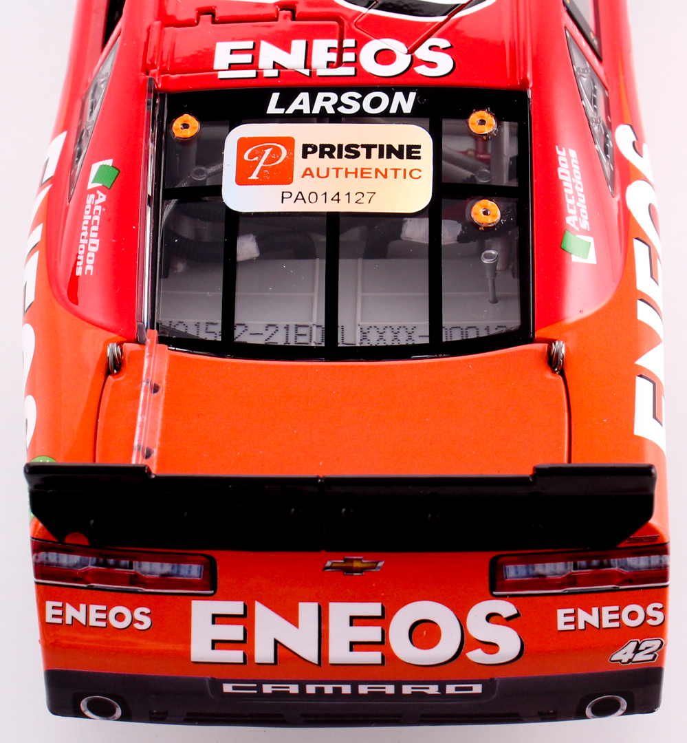 Kyle Larson Signed NASCAR #42 ENEOS 2015 Camero 1:24 Limited Edition Premium Action Die Cast Car (PA COA) at PristineAuction.com Kyle Larson Signed NASCAR #42 ENEOS 2015 Camero 1:24 Limited Edition Premium Action Die Cast Car (PA COA) at PristineAuction.com
