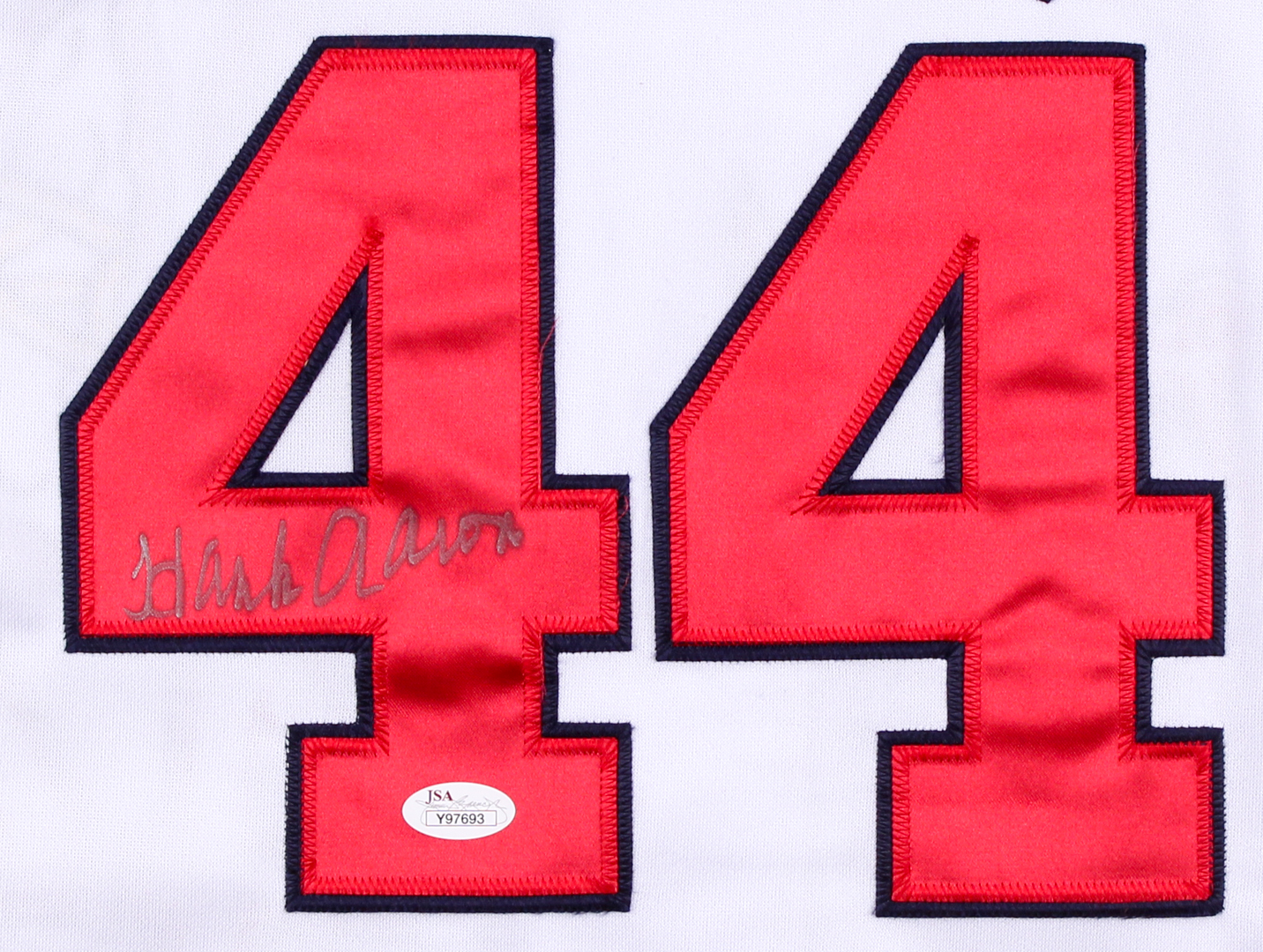 Hank Aaron Signed Braves Jersey (JSA Hologram) at PristineAuction.com Hank Aaron Signed Braves Jersey (JSA Hologram) at PristineAuction.com