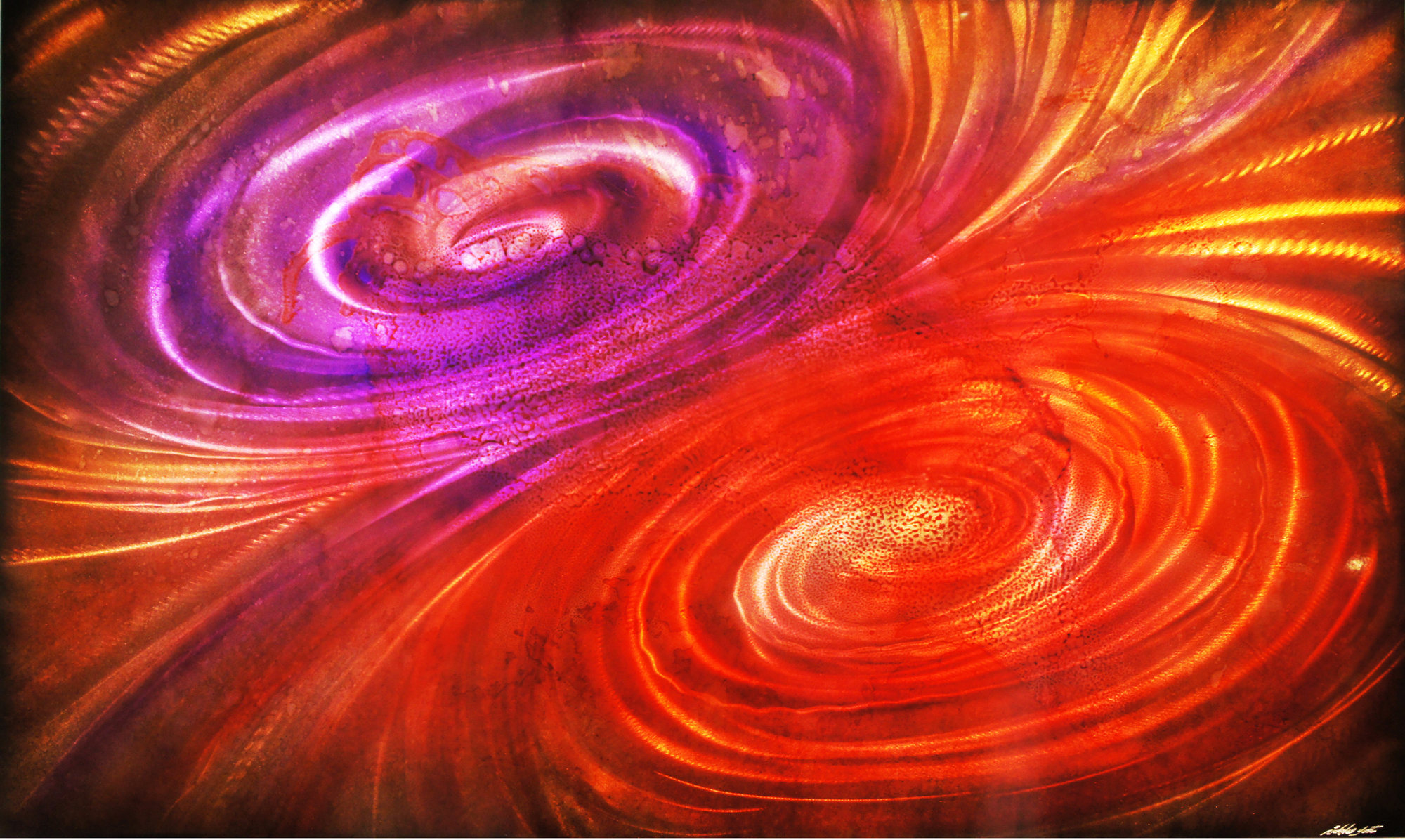 "Warm Reflection" 60x36x1 Original Metal Art by Nicholas Yust at PristineAuction.com "Warm Reflection" 60x36x1 Original Metal Art by Nicholas Yust at PristineAuction.com