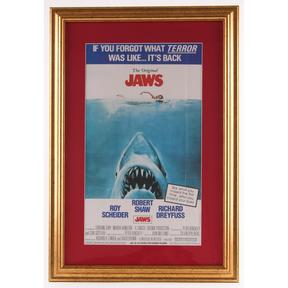 Jaws Frame Jaws 17.75x25.75 Custom Framed Movie Poster | Pristine Auction