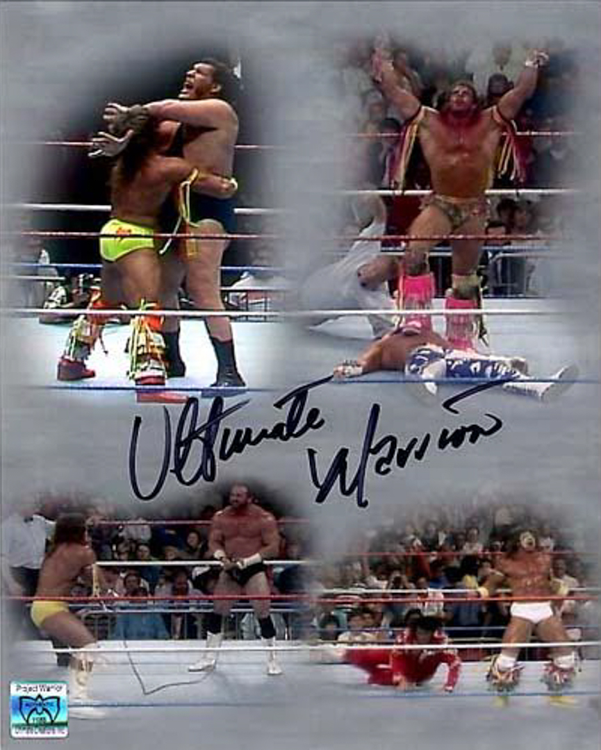 The Ultimate Warrior Signed WWF "Career Highlights" 8x10 Photo (Ultimate Warrior Hologram) at PristineAuction.com The Ultimate Warrior Signed WWF "Career Highlights" 8x10 Photo (Ultimate Warrior Hologram) at PristineAuction.com