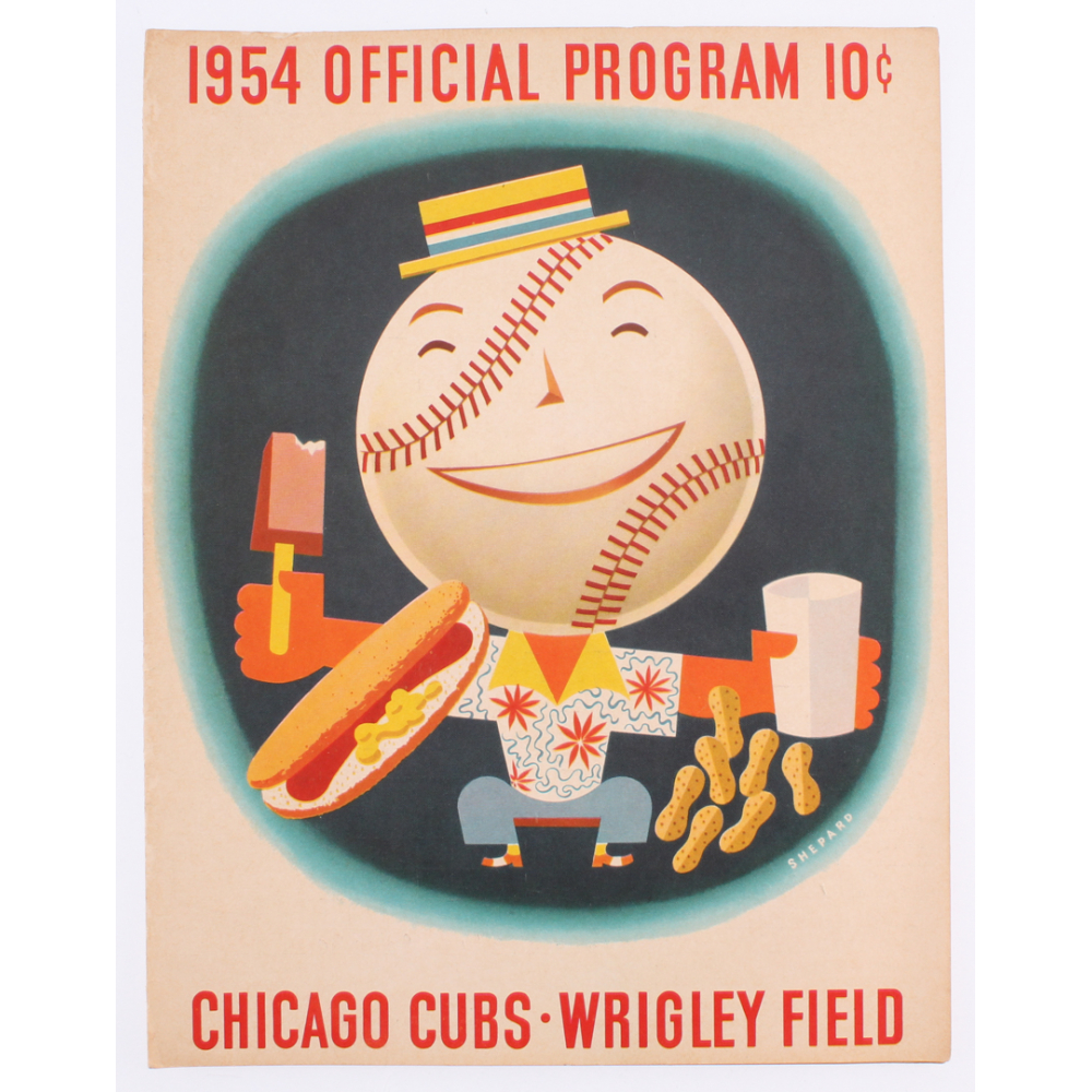 Vintage 1954 Chicago Cubs Official Program and Scorecard Pristine Auction