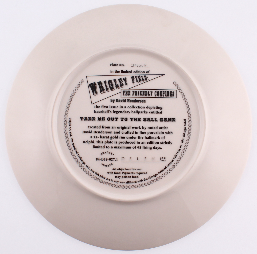"Wrigley Field: The Friendly Confines" Bradford Exchange Limited Edition Porcelain Plate at PristineAuction.com "Wrigley Field: The Friendly Confines" Bradford Exchange Limited Edition Porcelain Plate at PristineAuction.com