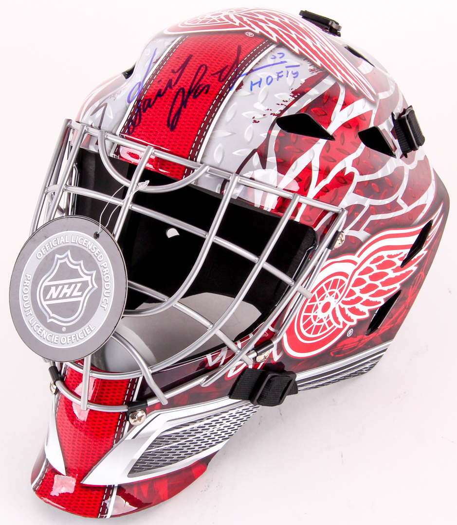 Dominik Hasek Signed Red Wings Full-Size Goalie Mask Inscribed "HOF 14" (Schwartz COA) at PristineAuction.com Dominik Hasek Signed Red Wings Full-Size Goalie Mask Inscribed "HOF 14" (Schwartz COA) at PristineAuction.com