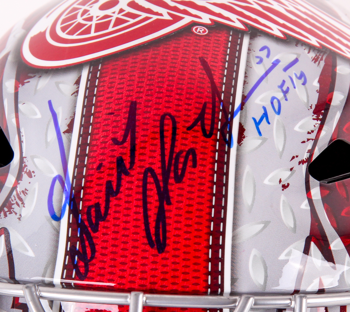 Dominik Hasek Signed Red Wings Full-Size Goalie Mask Inscribed "HOF 14" (Schwartz COA) at PristineAuction.com Dominik Hasek Signed Red Wings Full-Size Goalie Mask Inscribed "HOF 14" (Schwartz COA) at PristineAuction.com
