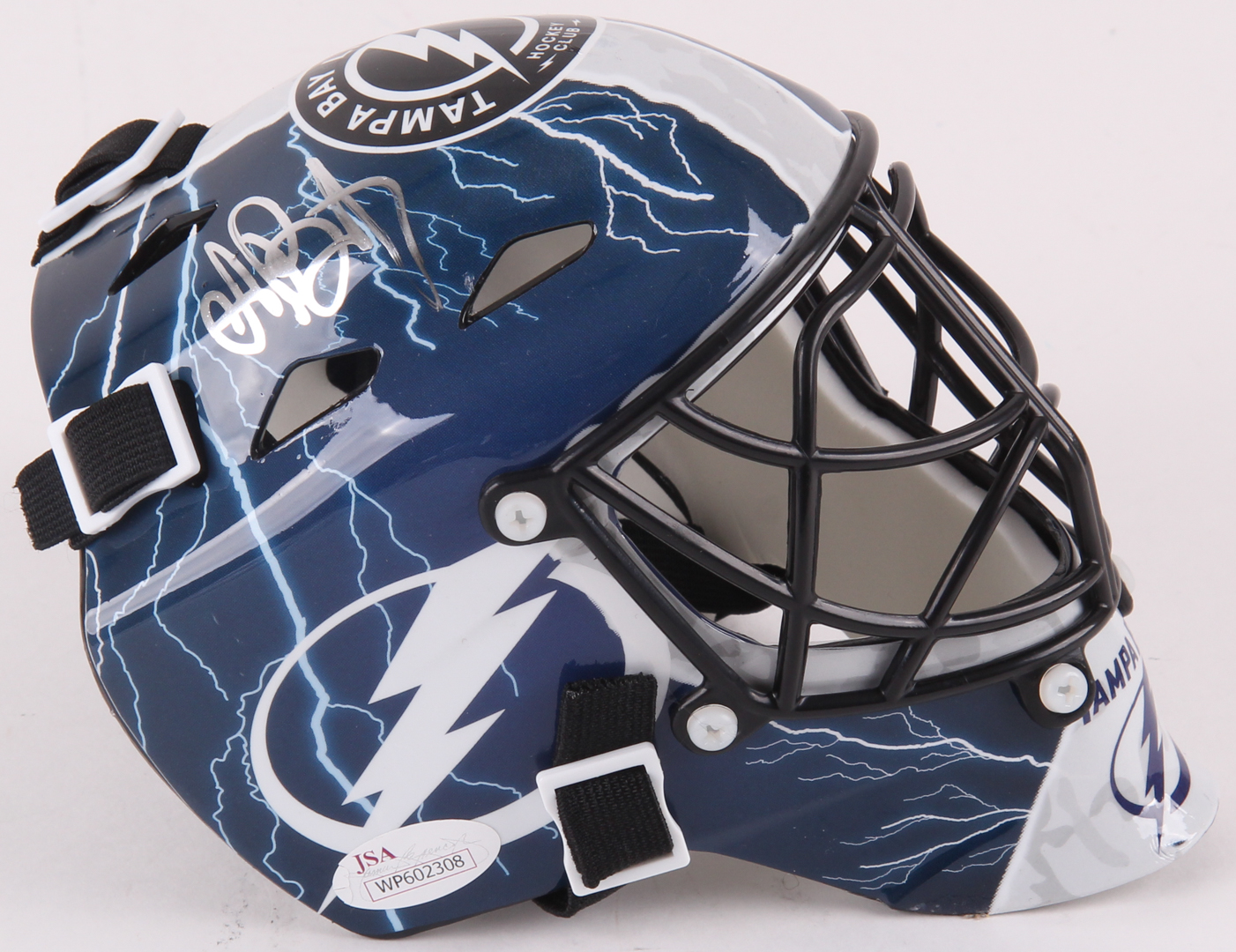 Andrei Vasilevskiy Signed Lightning Mini Goalie Mask (JSA COA) at PristineAuction.com Andrei Vasilevskiy Signed Lightning Mini Goalie Mask (JSA COA) at PristineAuction.com