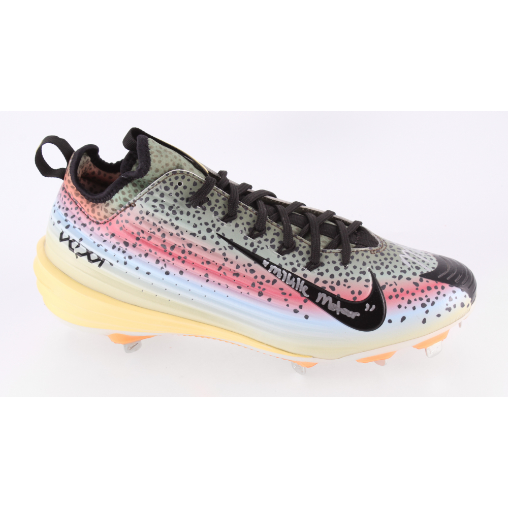 Mike Trout Signed Nike Vapor Cleat Inscribed "Millville Meteor" (MLB