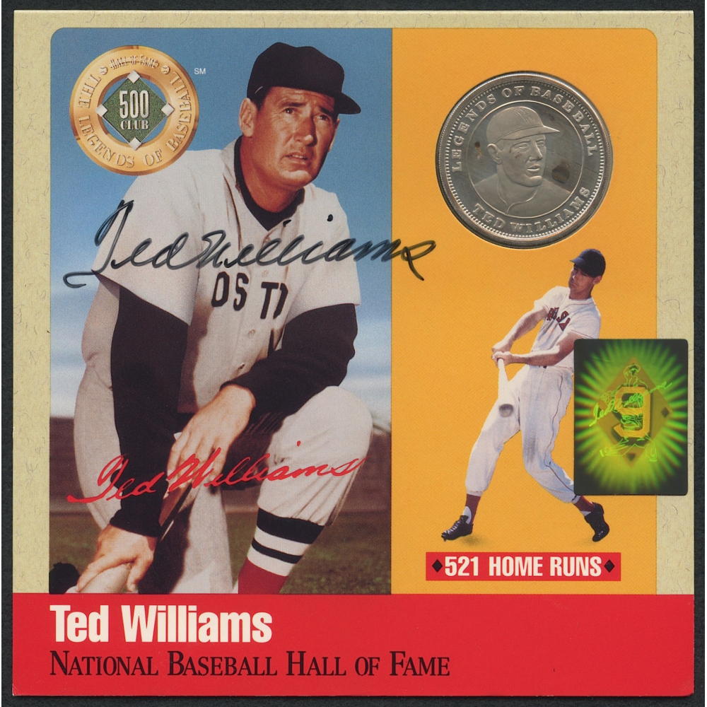 Ted Williams Signed Limited Edition Red Sox 6x6 Photo Display with Pure