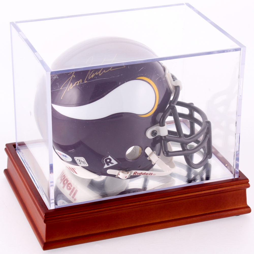 Fran Tarkenton Signed Vikings MiniHelmet with Display Case (PSA COA