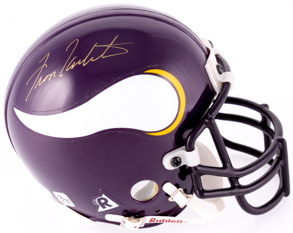 Fran Tarkenton Signed Vikings MiniHelmet with Display Case (PSA COA