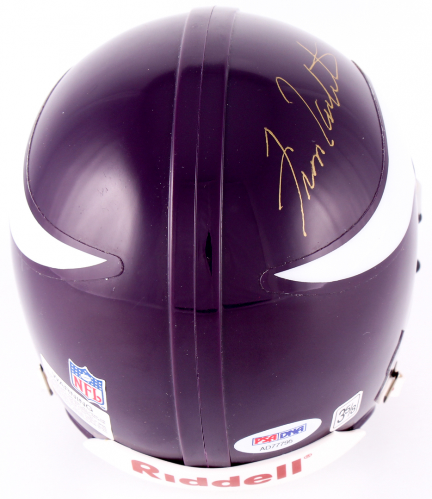 Fran Tarkenton Signed Vikings MiniHelmet with Display Case (PSA COA