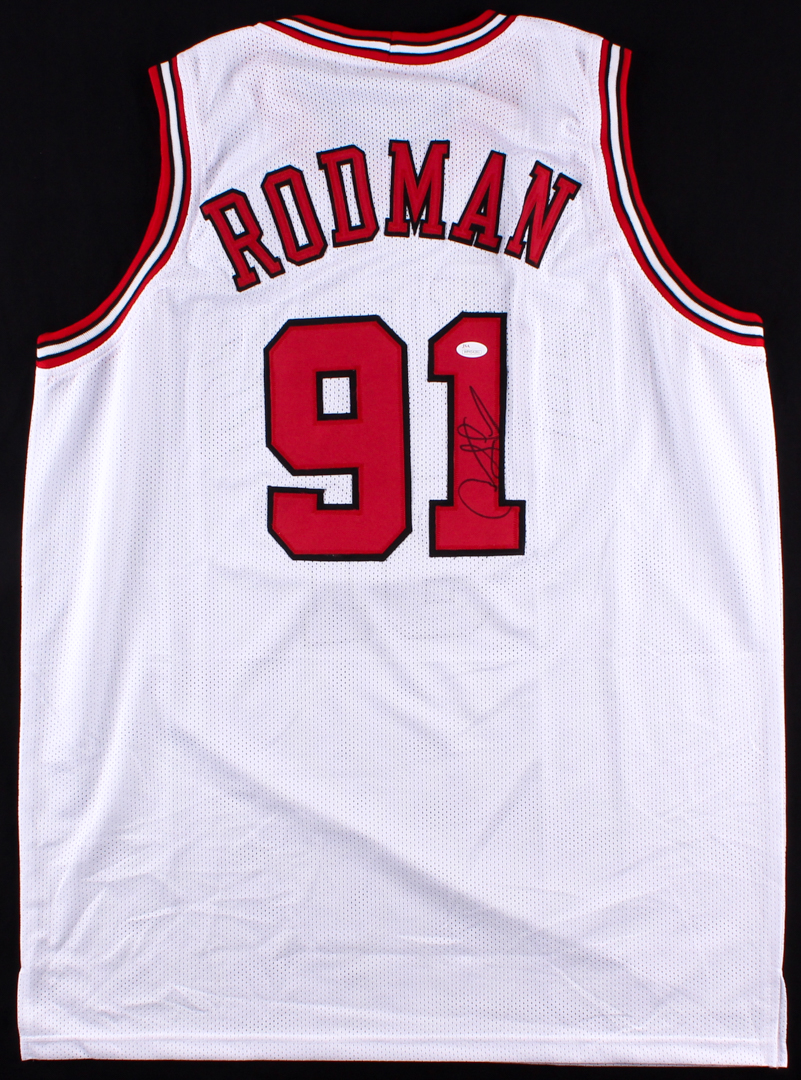 Dennis Rodman Signed Bulls Jersey (JSA COA) at PristineAuction.com Dennis Rodman Signed Bulls Jersey (JSA COA) at PristineAuction.com