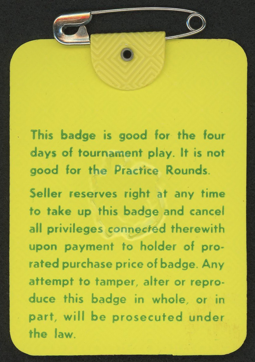 1980 Masters Golf Tournament Badge at PristineAuction.com 1980 Masters Golf Tournament Badge at PristineAuction.com