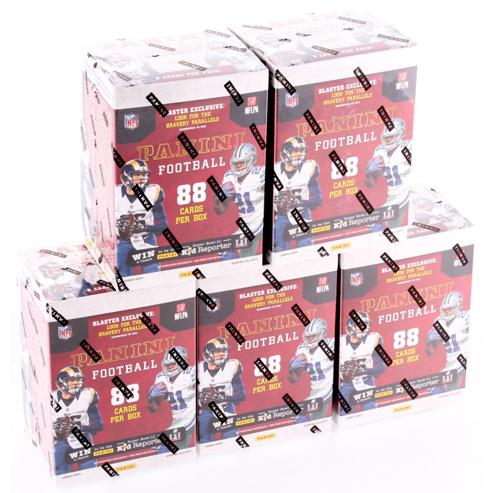 Lot of (5) 2016 Panini Football Boxes with (11) Packs Each Pristine