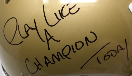 Raghib Rocket Ismail Signed Notre Dame Fighting Irish Full-Size Helmet Inscribed "Play Like A Champion Today" (JSA COA) at PristineAuction.com Raghib Rocket Ismail Signed Notre Dame Fighting Irish Full-Size Helmet Inscribed "Play Like A Champion Today" (JSA COA) at PristineAuction.com