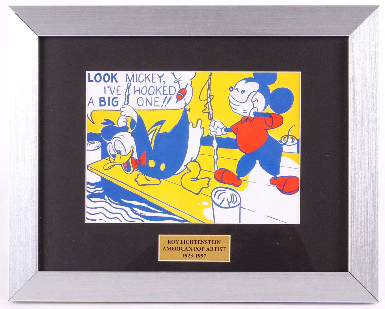 Roy Lichtenstein "Look Mickey" 11.5x14.5 Custom Framed Print at PristineAuction.com Roy Lichtenstein "Look Mickey" 11.5x14.5 Custom Framed Print at PristineAuction.com