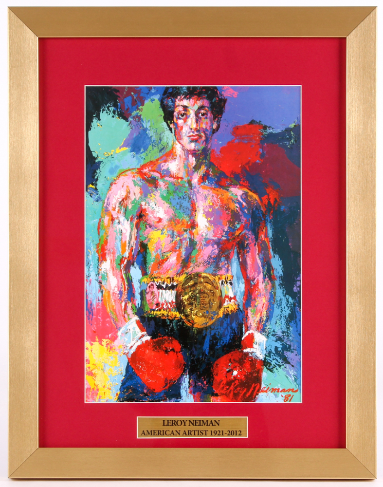 LeRoy Neiman "Rocky Balboa" 14.5x18.5 Custom Framed Print Pristine