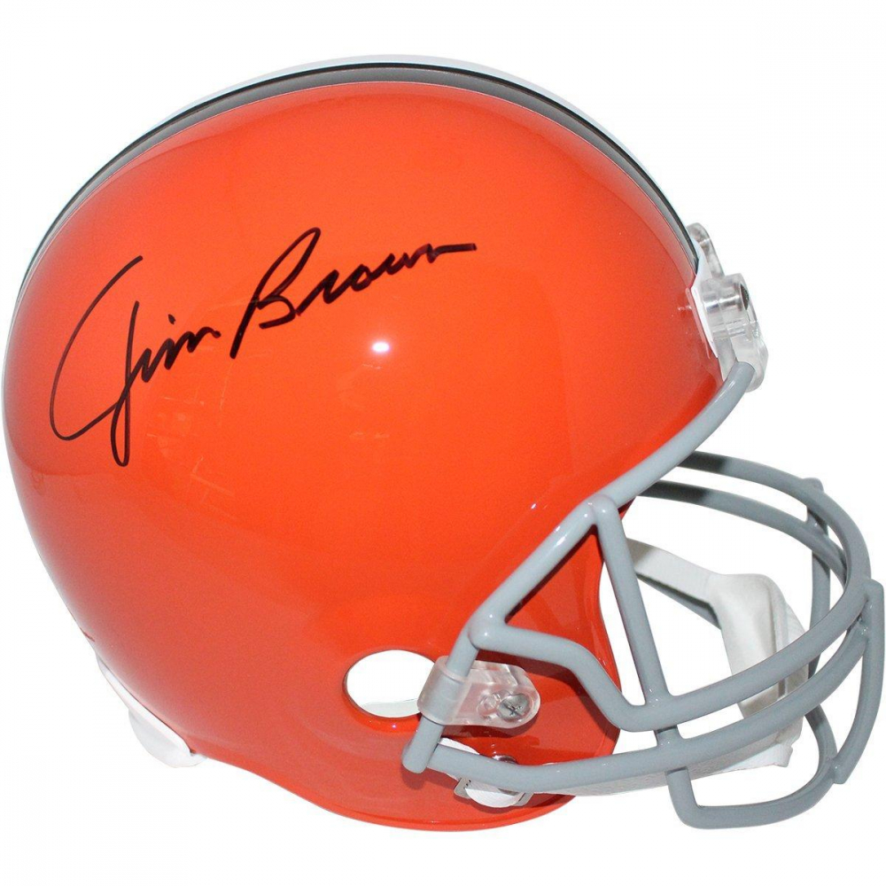 Jim Brown Cleveland Browns Signed Autograph Full Size Replica Helmet Steiner Sports Certified
