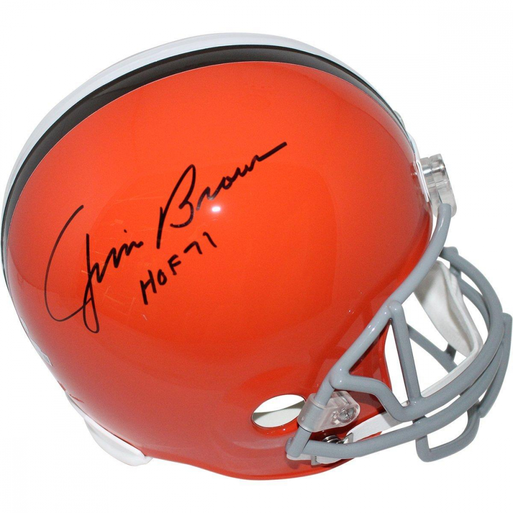 Jim Brown Cleveland Browns Signed Autograph Full Size Replica Helmet Steiner Sports Certified